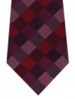 Modische Krawatte aus Kunstseide, karo rot