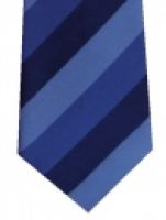 Modische Krawatte aus reiner Seide, Blockstreifen blau