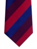 Modische Krawatte aus reiner Seide, Blockstreifen rot, blau