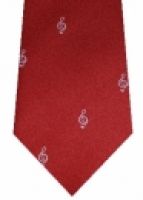 Krawatte vNotenschlüssel kirschrot