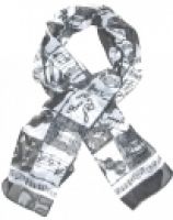 Langschal Musik 1 - 165*35cm, schwarz