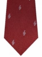 Krawatte vNotenschlüssel weinrot